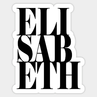 Elisabeth Girls Name Bold Font Sticker